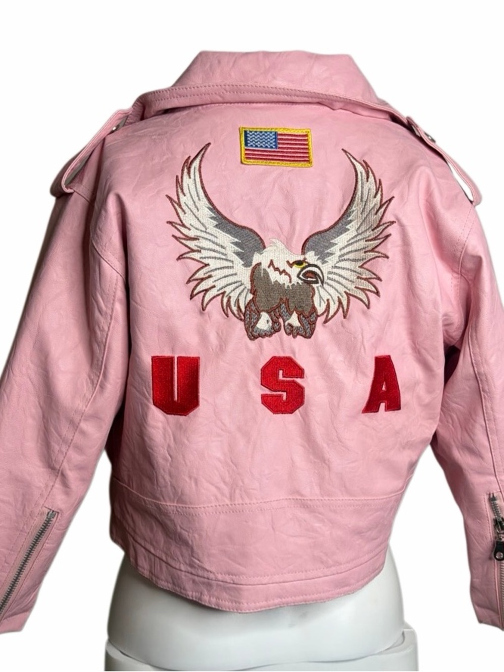 Outdoor Habitat Toddler Size 6T Pink Faux Leather Jacket Biker Motorcycle
